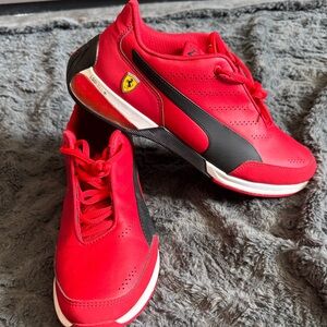 Puma Ferrari Red and Black Driving Sneakers